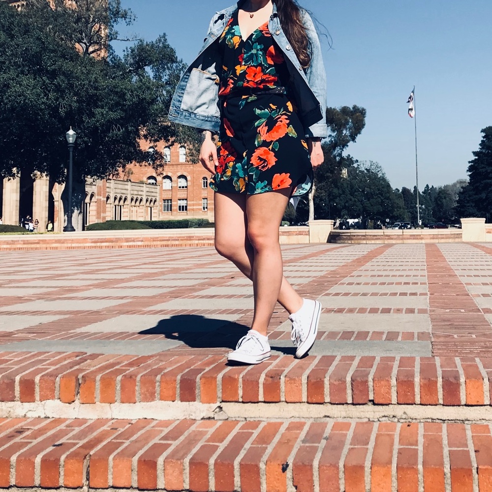 Black and Floral Dress